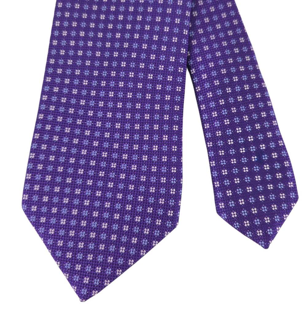 Eton Geometric Floral Diamond Silk Tie Mens Purple $150